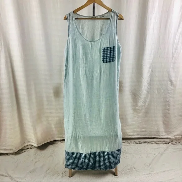 Orvis | Dresses | Orvis Linen Shift Dress Size Medium Check Trim Long  Length | Poshmark